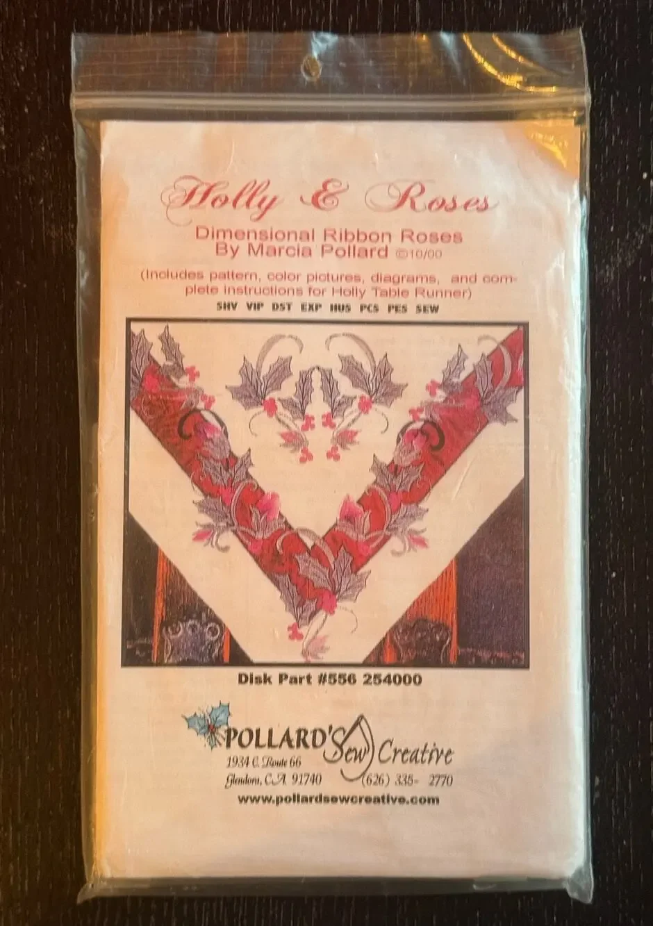 Pollard's Sew Creative Holly & Roses Pattern for Embroidery Machine with CDROM